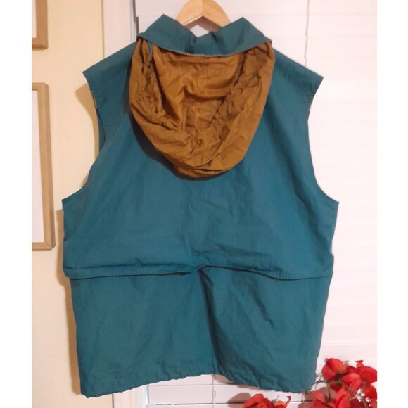 Vintage Eddie Bauer Hooded Fisherman's Vest  Large Vintage Casual Jacket Coastal - Picture 4 of 9
